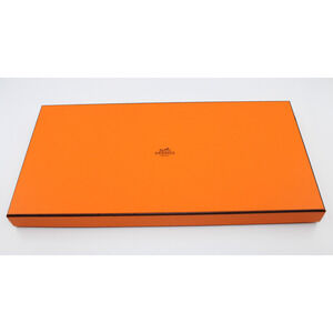 A5 Authentic Hermès Orange Box 14" x 7" x 1" Empty Gift Box with Tissue